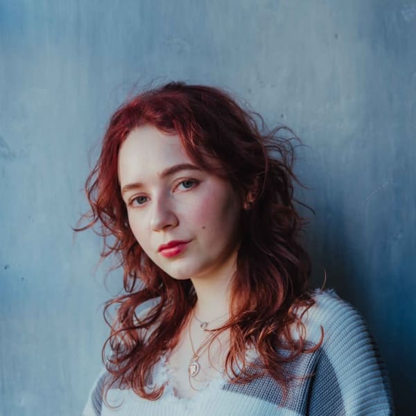 パーマ×オレンジカラー