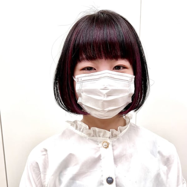 ボブ×インナーカラー|アクイール