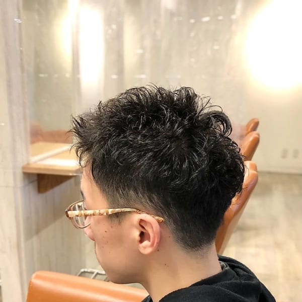メンズポイントパーマ刈り上げショート/亀戸