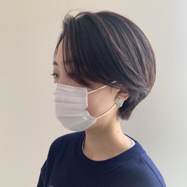 10代20代コンパクトショートボルドーカラー/naomi