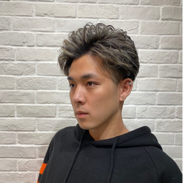 メッシュ×かきあげスタイル