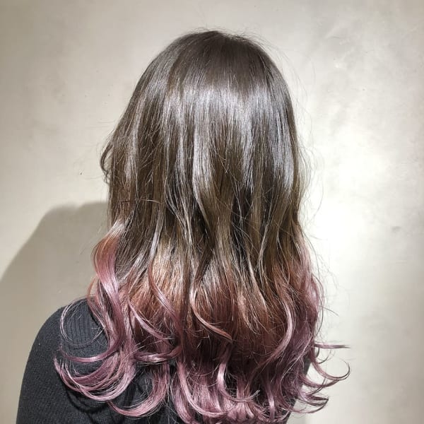 グラデーション×ピンクベージュ☆エアリーミディ☆