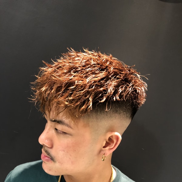 メンズのオススメ順 パーマ モヒカン アッシュ ブラウンの髪型 ヘアスタイル 楽天ビューティ