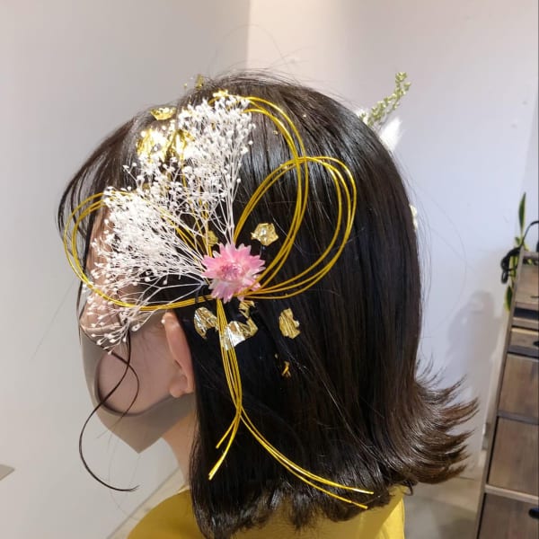 【外ハネショートボブの袴ヘアアレンジ♪】