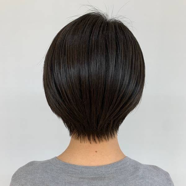 小顔/ショート/ショートグラ/ダークブラウン/40代50代