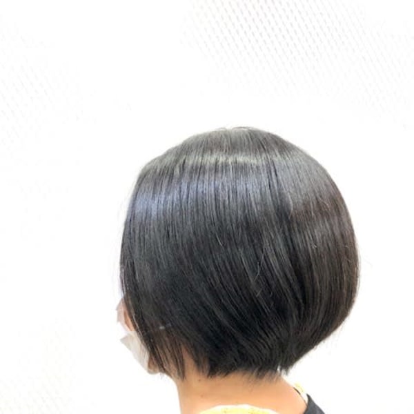 小顔/ショート/ショートボブ/黒髪/白髪染め/40代50代