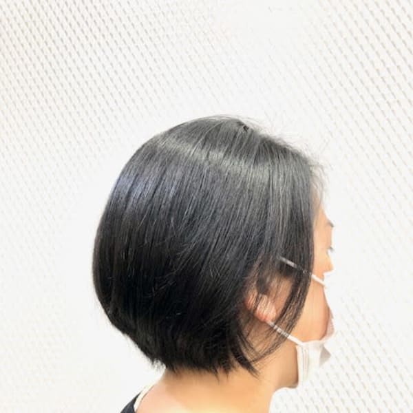 小顔/ショート/ショートボブ/黒髪/白髪染め/40代50代