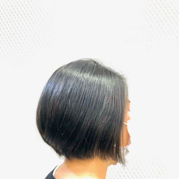 小顔/ショート/ショートボブ/黒髪/白髪染め/40代50代