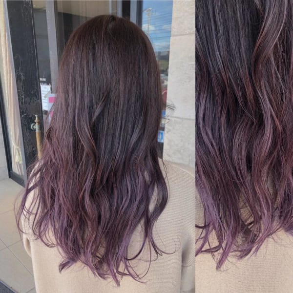 バイオレットグラデーションカラー×ロングスタイル
