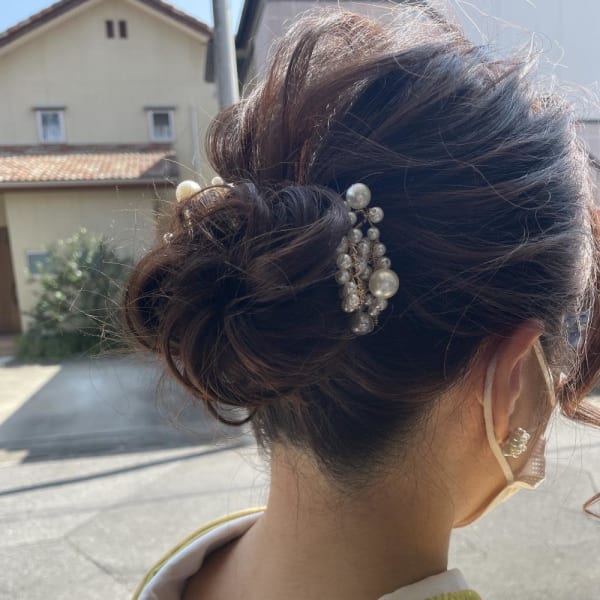 お着物シニヨンヘアー