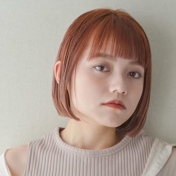 ワンレン×切りっぱなしボブ