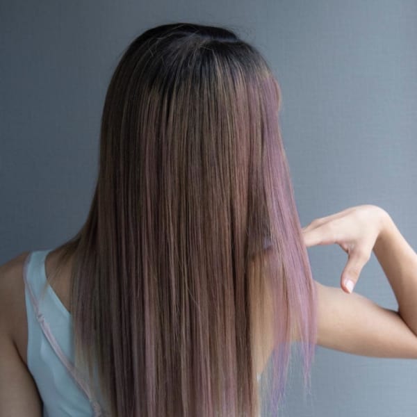 ラベンダーインナーカラー＆ハイライトグラデーション