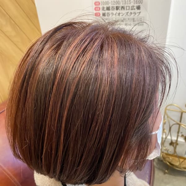 ピンクベージュでハイライト⭐︎