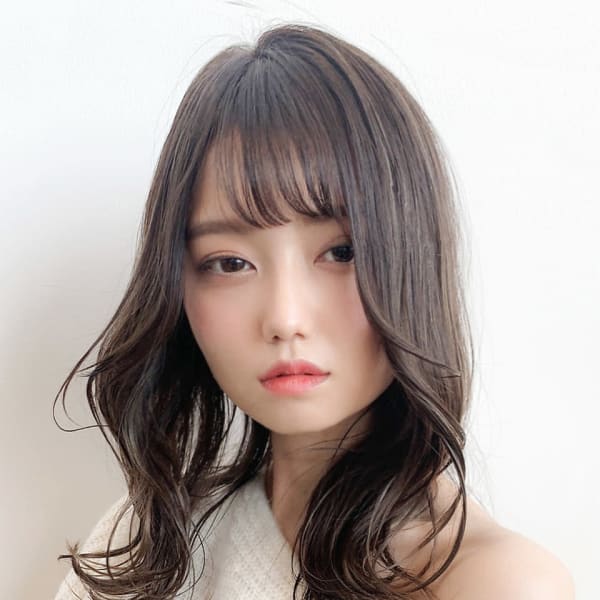 シースルーバング外ハネロブヘアー☆髪質改善・イルミナカラー