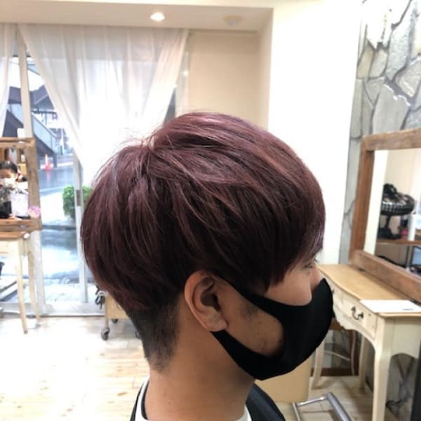 韓国風 レッド マッシュ ショート