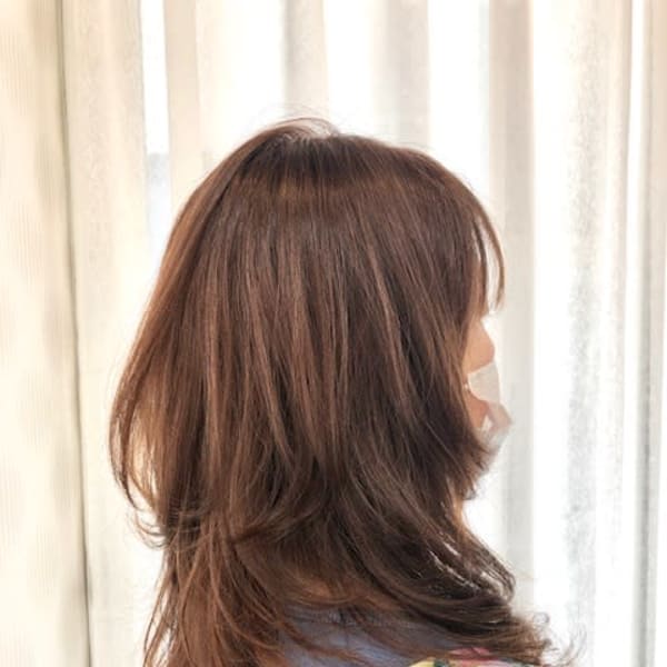 くびれウルフ/レイヤー/30代40代50代/小顔/デジパー