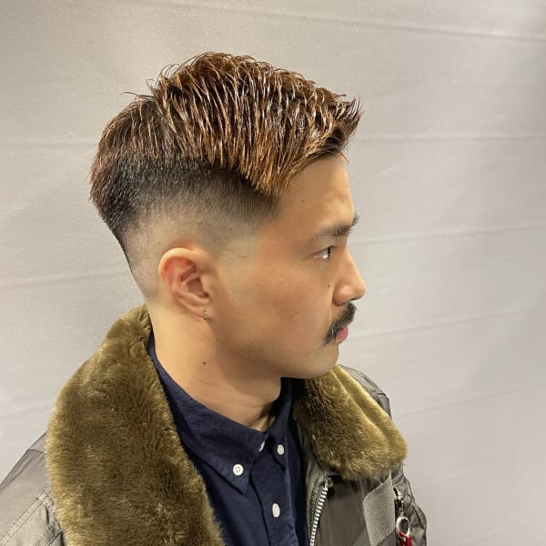 スキンフェードアップバングスタイル