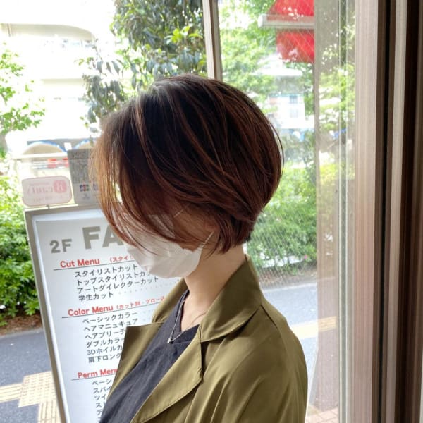 立体感ショートボブ×ハイライト style by 田爪