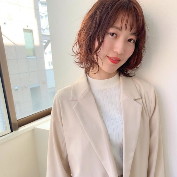 外ハネ/オレンジカラー