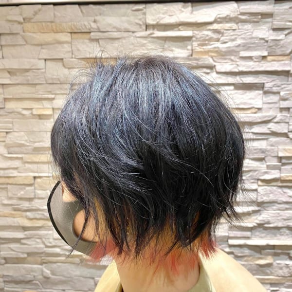 ”ウルフ×インナー×裾カラー（ピンク）”のデザインカラー♪