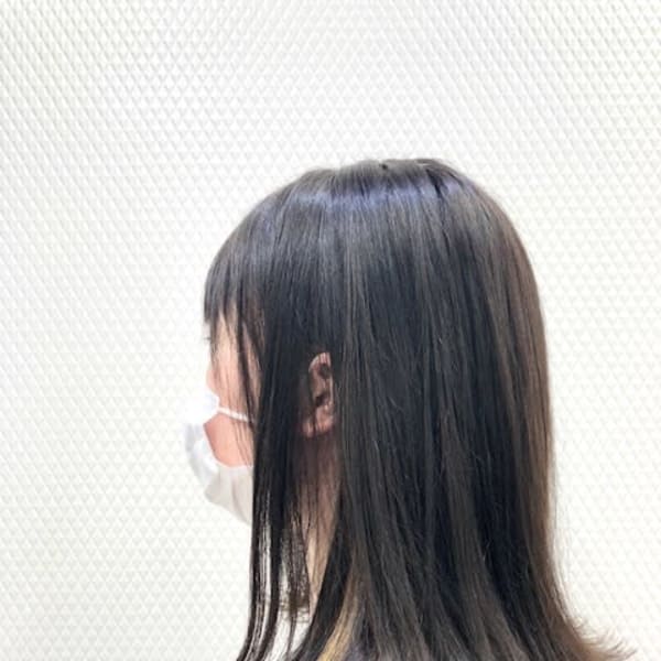 イヤリングカラー/インナーカラー/ミディアム/ロブ/30代