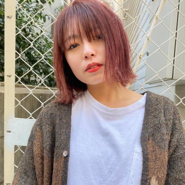 【CHESTER】チェリーピンク ショート 外ハネ