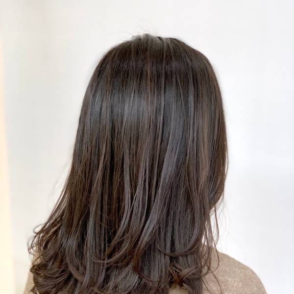 ツヤ髪/前上がり/レイヤー/ワンカール/ブラウン/30代40