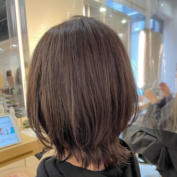 小顔外ハネミディアム☆イメチェンくびれボブルフ☆20代30代