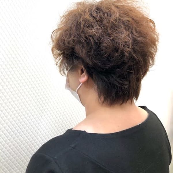 ショート/ショートグラ/無造作パーマ/デジタルパーマ/40代