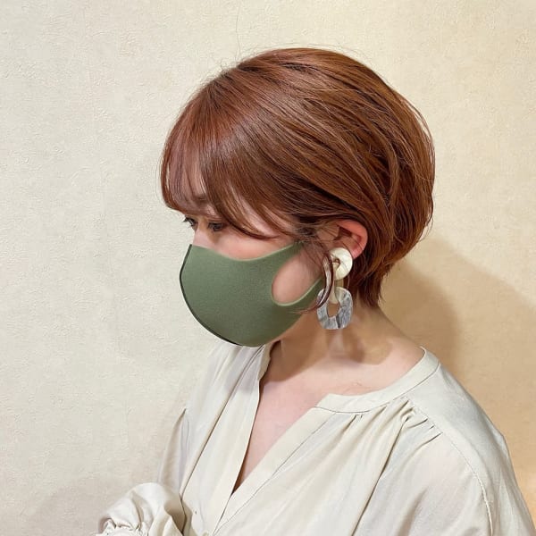 【マッシュショート/オレンジベージュ/ブリーチなし】