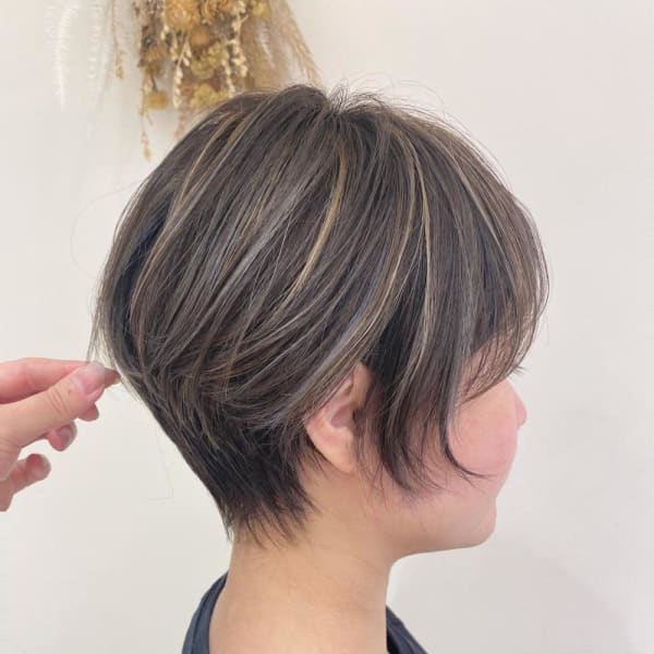 ミニマム小顔ショート白髪ぼかし/和田