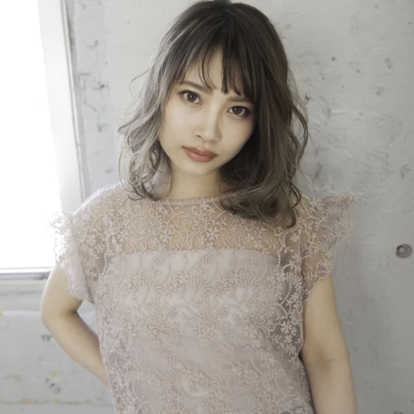 アッシュグラデーション×パーマ