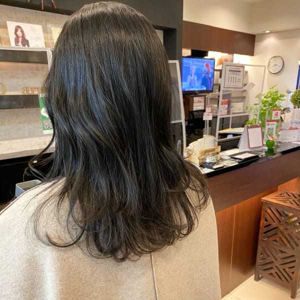 ☆地毛風グレージュ　暗髪　ロングヘア　三宮美容室
