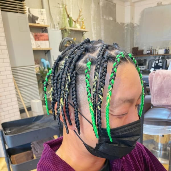 【メンズブレイズ】ブラック×ライトグリーン