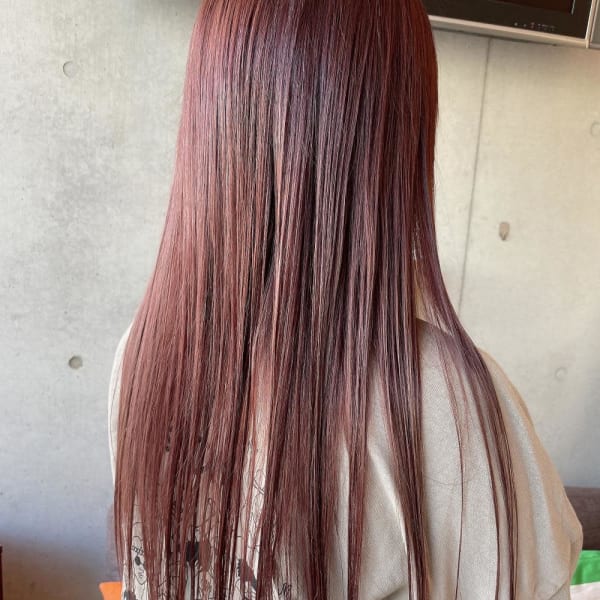 ロングストレートのアドミオカラーライラックピンク