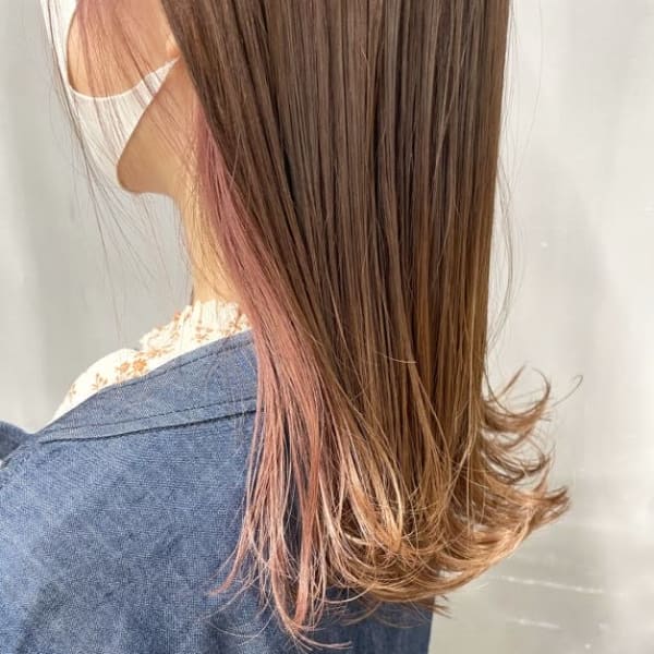 @naoki_hair.likoピンクグラデ×イヤリング
