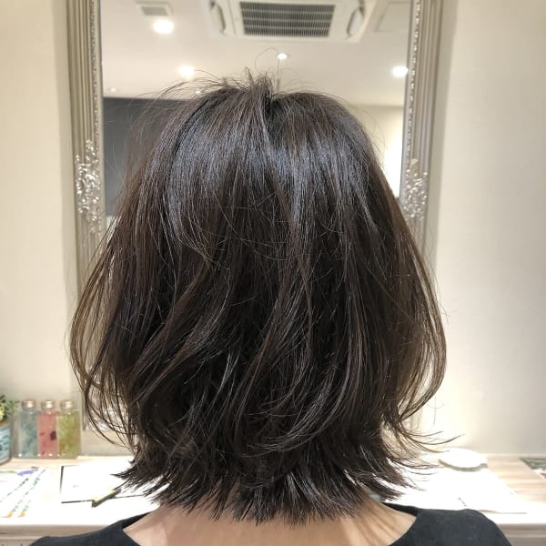 外ハネふんわりボブ