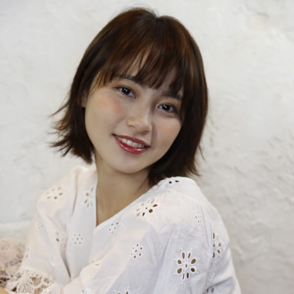 アゴライン切りっぱなしボブ ハネスタイル|haircolor＆髪質改善NOOM塚本店
