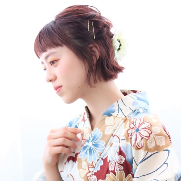 【marche とや】浴衣ヘアセット ボブアレンジ ハーフア