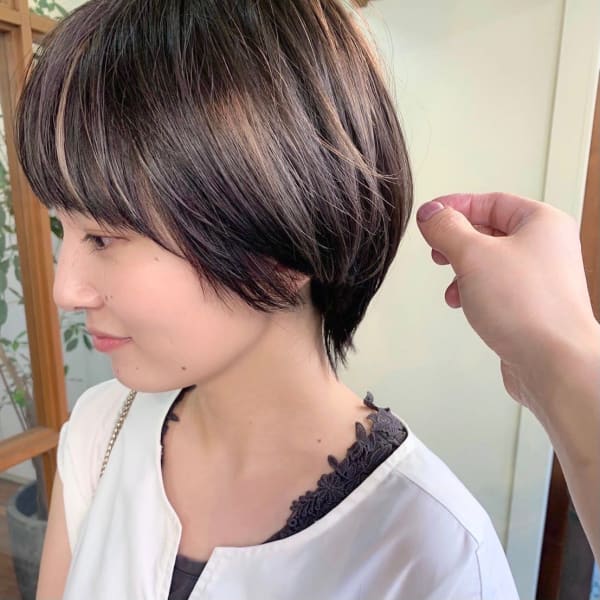 《中目黒サロンe's》デザインカラー×丸みマッシュ【佐久間】