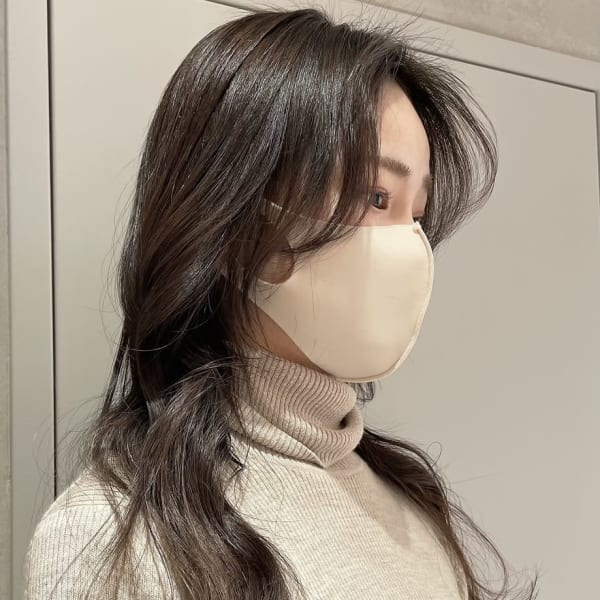 ヨシンモリモカベージュオリーブフェザーバング韓国