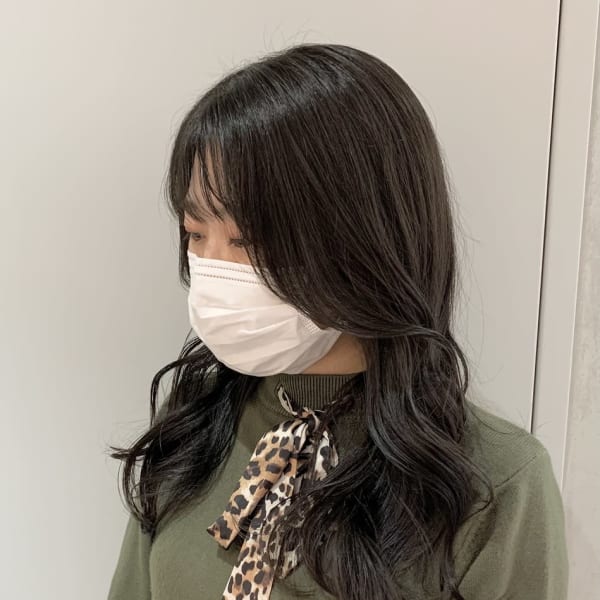 ヨシンモリ透明感カラーシアーカラーくすみブルー韓国