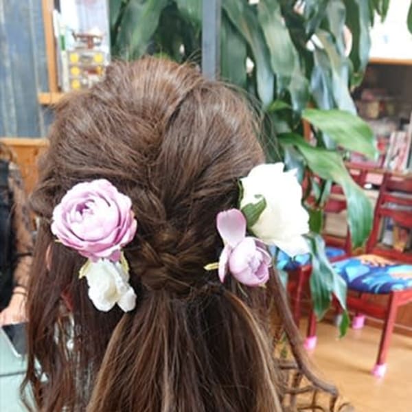 編み込みアレンジヘア|ぽっぽ