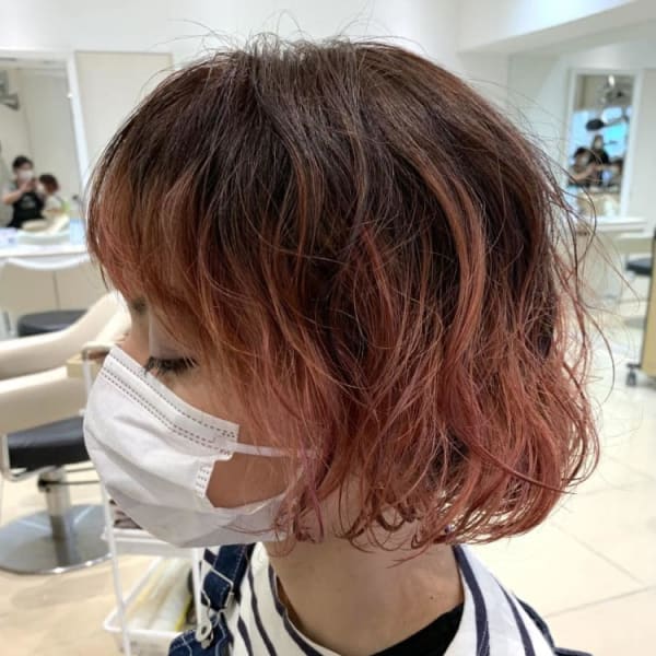 バレイヤージュウェービーボブ