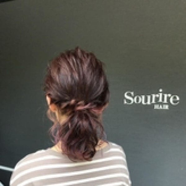 ポニーテール×イルミナコーラルピンク【sourire 神田】