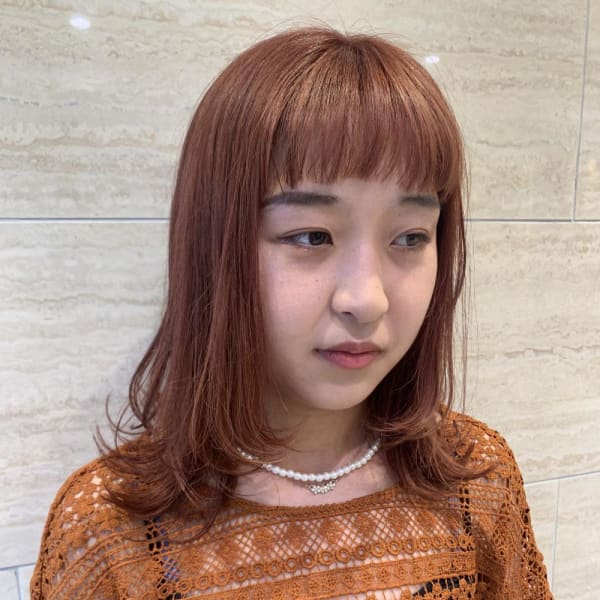 ウルフカット/ブリーチ1回/オレンジカラー/naomi