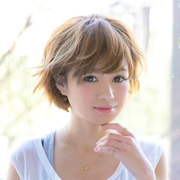 くせ毛風 カール マッシュ ショート 大人ボブ