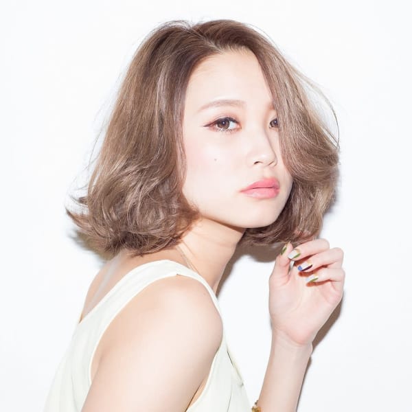 無造作 カール センターパート ふわミディ|hair's ROSSO TERRACE