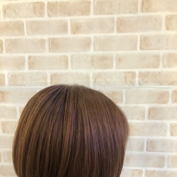 ボブ×オレンジベージュ