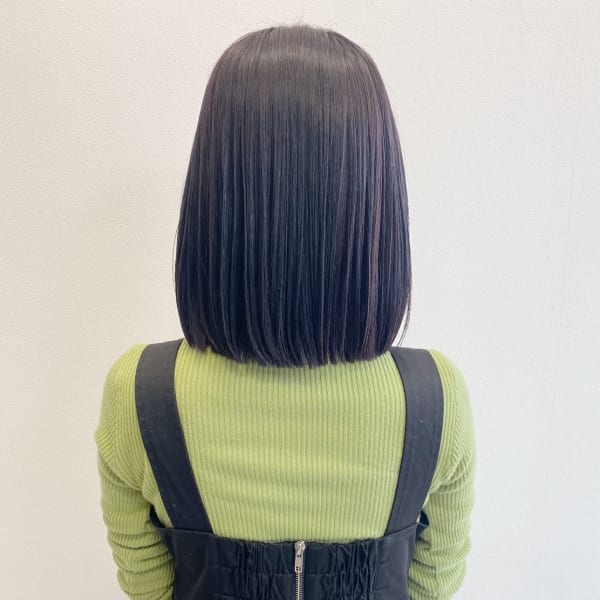 肩ぎりぎりくくれる長さが可愛いボブ 暗色カラーパープル